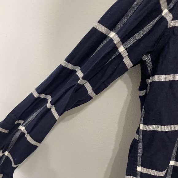 J.CREW MERCANTILE navy plaid slim fit long sleeve flannel size XL - Picture 4 of 6